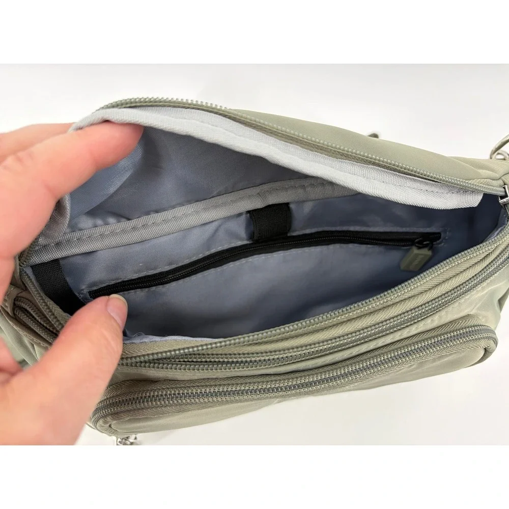 IHKWIP The Class Act Zip Front Crossbody Army Sage, NWOT
